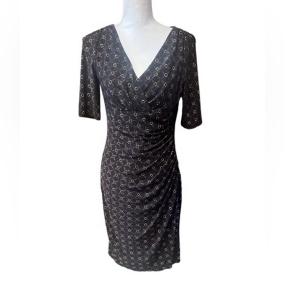 Lauren Ralph Lauren Faux Wrap Chain Print Dress - Picture 1 of 4